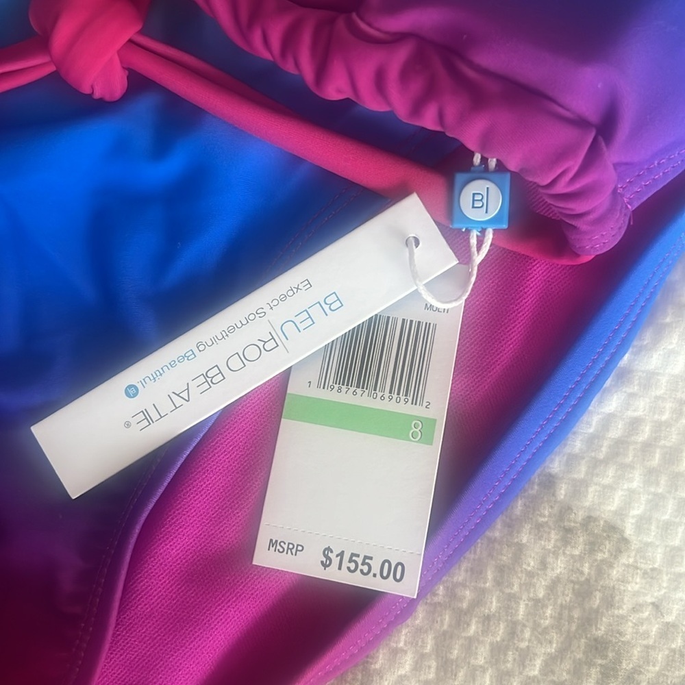 Bleu Rod Beattie Heat of The Moment Triangle Halter Top and Tie Sides Bottom - Picture 9 of 12